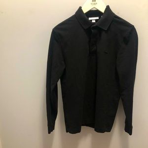 Men’s Lacoste long sleeve black polo shirt